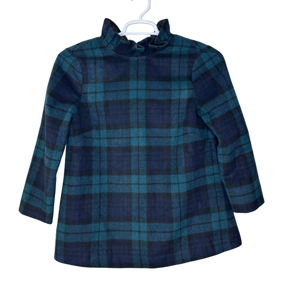 Tuckernuck Tops - Tuckernuck Blackwatch Plaid Faye Blouse Women Small Navy Blue Wool Cottage NWT